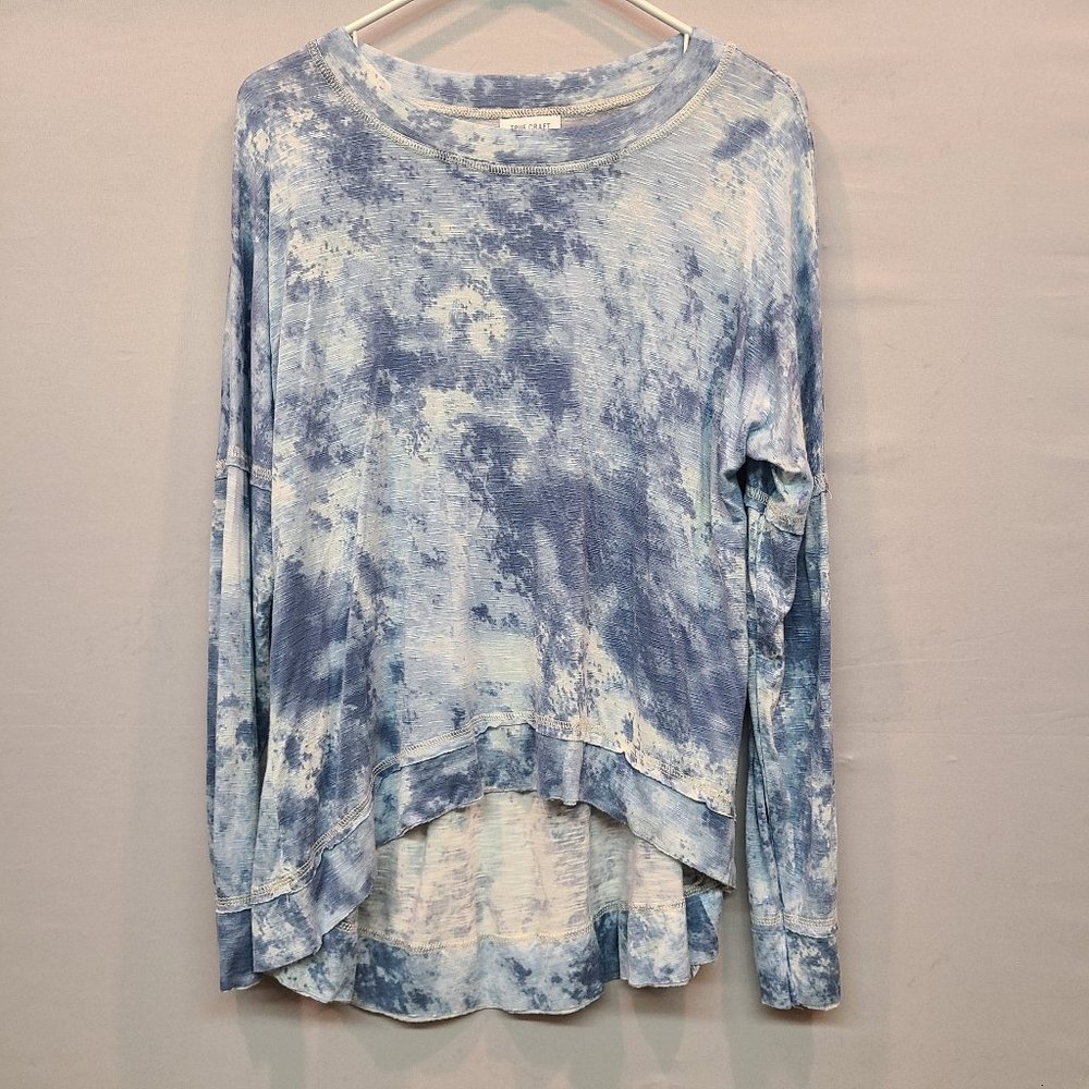 True Craft Shirt Blue Tie Dye Long Sleeve Top Womens Medium